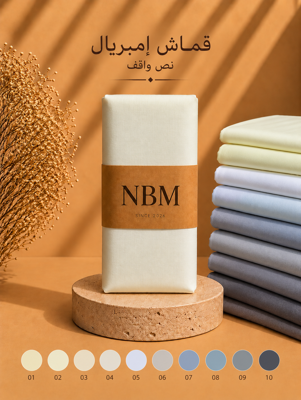 قماش إمبريال ملون نص واقف